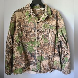 VINTAGE WALLS CAMO SHIRT JACKET BUTTON DOWN THICK MATERIAL XL REALTREE